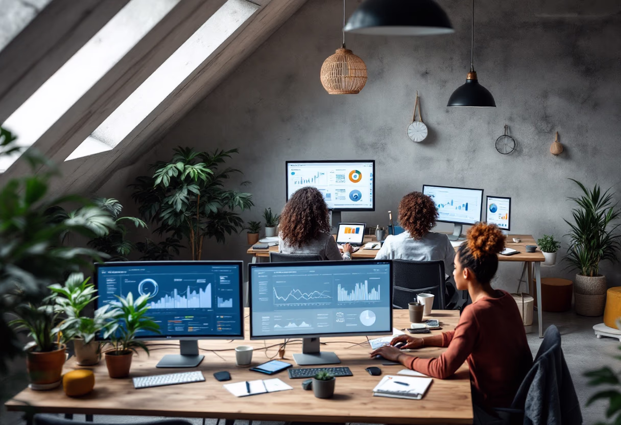 Accountants reviewing financial data